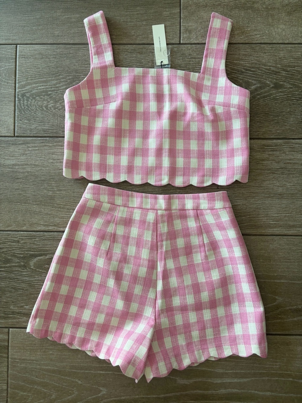 Pink gingham set, NWT! - Picture 2 of 2